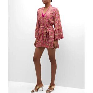 Veronica Beard 'RIRI' Caftan Mini Dress/Cover-Up, Fuschia Multi
